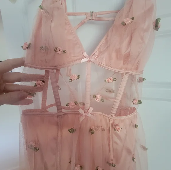 For Love & Lemons sheer Maxi Rose dress - Picture 8 of 13